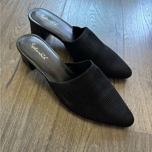 Splendid Black Textured Mules